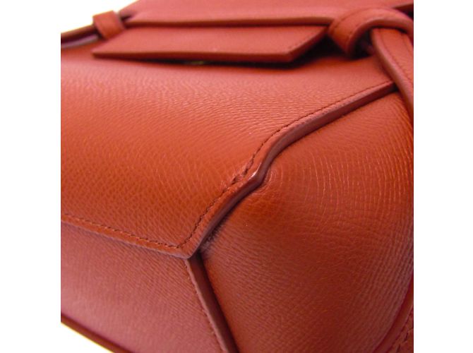 Céline Belt Bag Celine Nano in pelle rosso marrone - vista 4