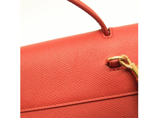 Céline Belt Bag Celine Nano in pelle rosso marrone - vista 7