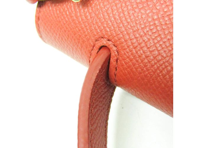 Céline Belt Bag Celine Nano in pelle rosso marrone - vista 8