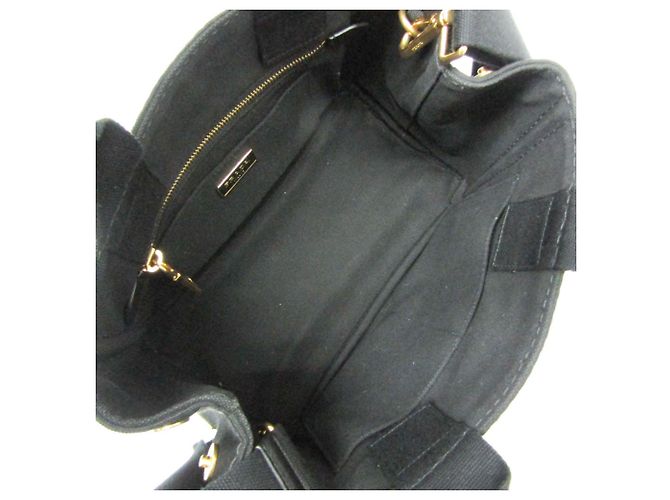 Tote Prada Canapa B2439G Damen Canvas Schultertasche Schwarz - Ansicht 4