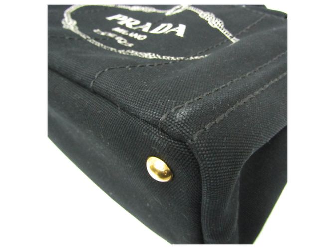 Tote Prada Canapa B2439G Damen Canvas Schultertasche Schwarz - Ansicht 5