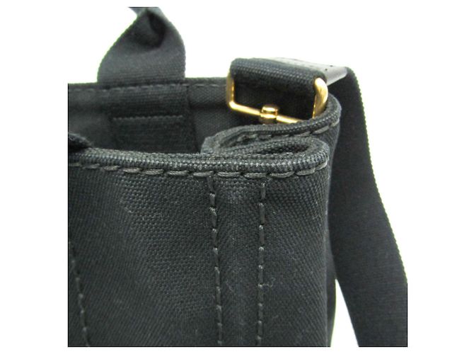 Tote Prada Canapa B2439G Damen Canvas Schultertasche Schwarz - Ansicht 6
