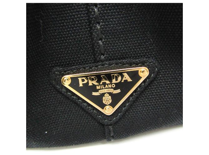 Tote Prada Canapa B2439G Damen Canvas Schultertasche Schwarz - Ansicht 8