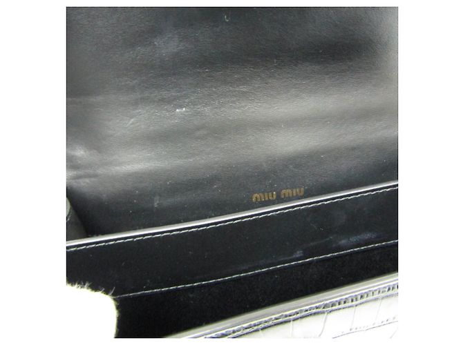 Borsa a spalla in pelle stampata Miu Miu ST.COCCO con catena Nero - vista 11