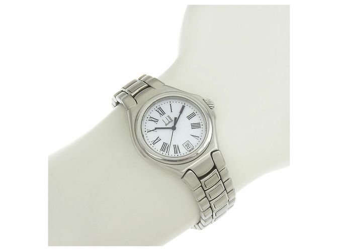 Alfred Dunhill Relógio de quartzo Dunhill Londinium Date com mostrador branco em aço inoxidável - vista 7