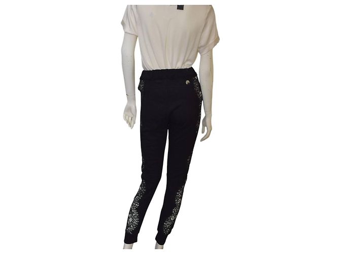 Pantalones de chándal Philipp Plein de algodón negro y encaje - vista 2
