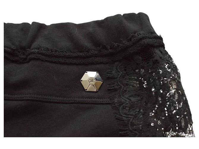 Pantalones de chándal Philipp Plein de algodón negro y encaje - vista 7