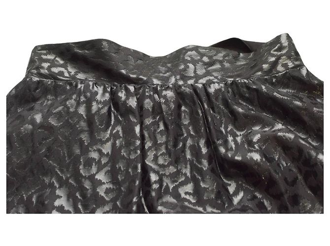 Falda Jay Ahr de seda negra con dobladillo burbuja y lazo Talla M Negro - vista 4