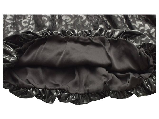 Falda Jay Ahr de seda negra con dobladillo burbuja y lazo Talla M Negro - vista 6