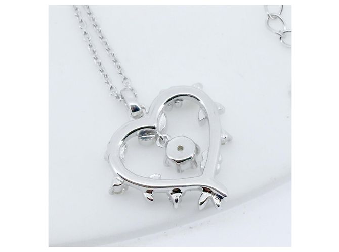Autre Marque 4℃ Herz-Diamant-Halskette Au750 Weiß - Ansicht 4
