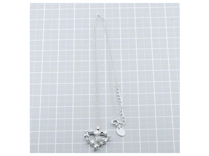 Autre Marque 4℃ Herz-Diamant-Halskette Au750 Weiß - Ansicht 5