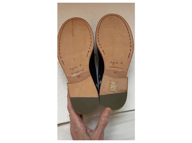 Scarpe Derby Agnès b. Blu Navy Pelle e Tela - vista 8