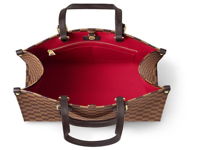 Borsa Louis Vuitton OntheGO MM Damier Ebene Marrone - vista 3