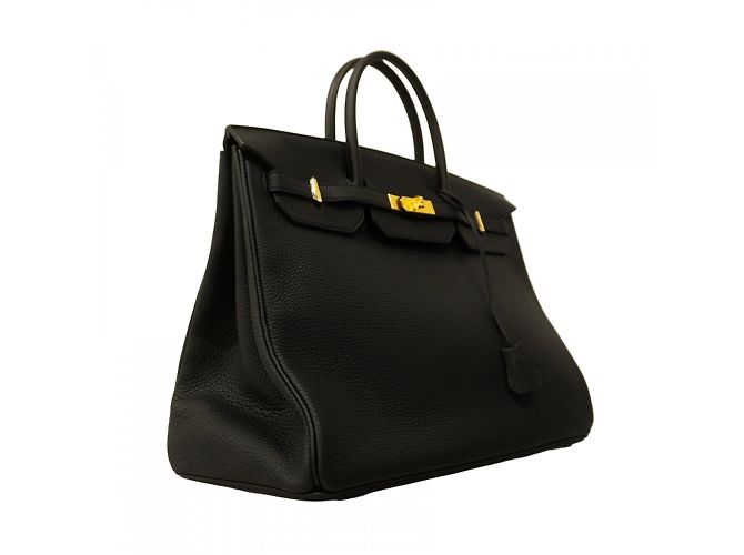 Borsa Hermès Birkin 40 in pelle Togo nera Nero - vista 2
