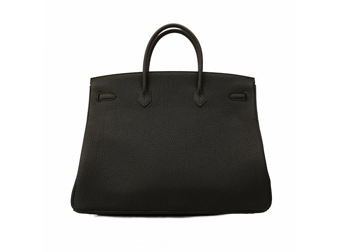 Borsa Hermès Birkin 40 in pelle Togo nera Nero - vista 7