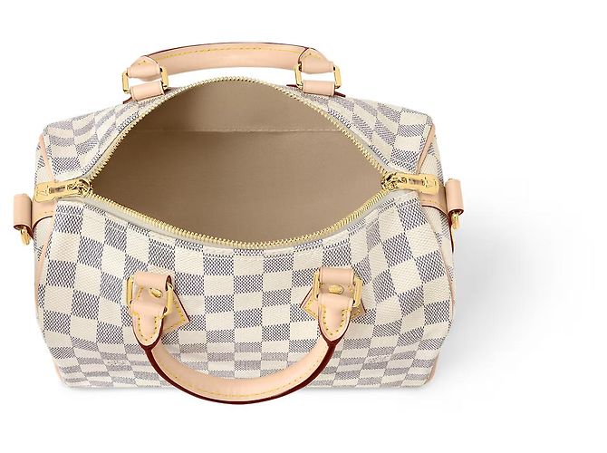 Louis Vuitton LV Speedy 25 damier azur con tracolla Beige - vista 2