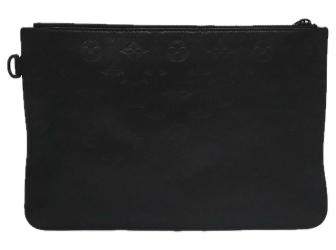 LOUIS VUITTON Pochette Monogram Shadow Pelle Nera LV Auth yk16360 Nero Monogramma - vista 2