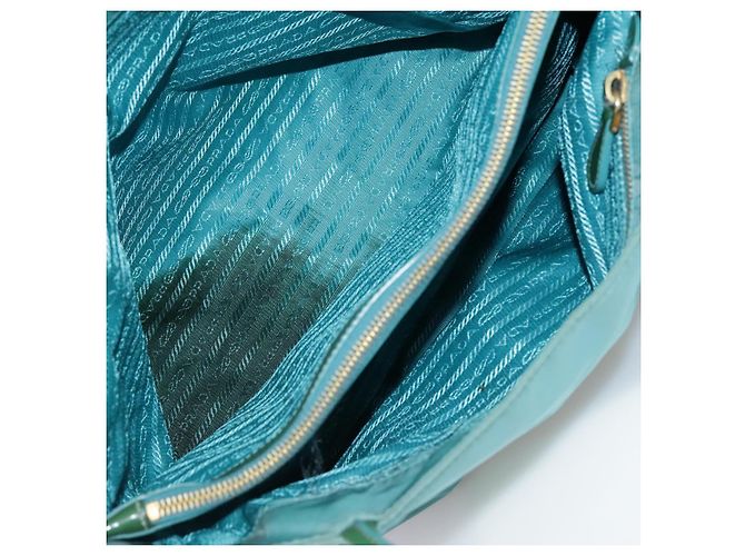 PRADA Borsa Tote Nylon Blu Oro Auth mr916 D'oro - vista 10