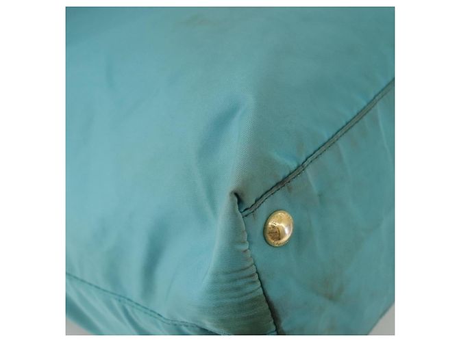PRADA Borsa Tote Nylon Blu Oro Auth mr916 D'oro - vista 15