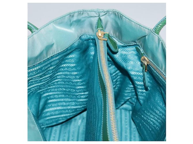 PRADA Borsa Tote Nylon Blu Oro Auth mr916 D'oro - vista 19