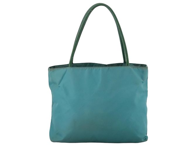 PRADA Borsa Tote Nylon Blu Oro Auth mr916 D'oro - vista 2