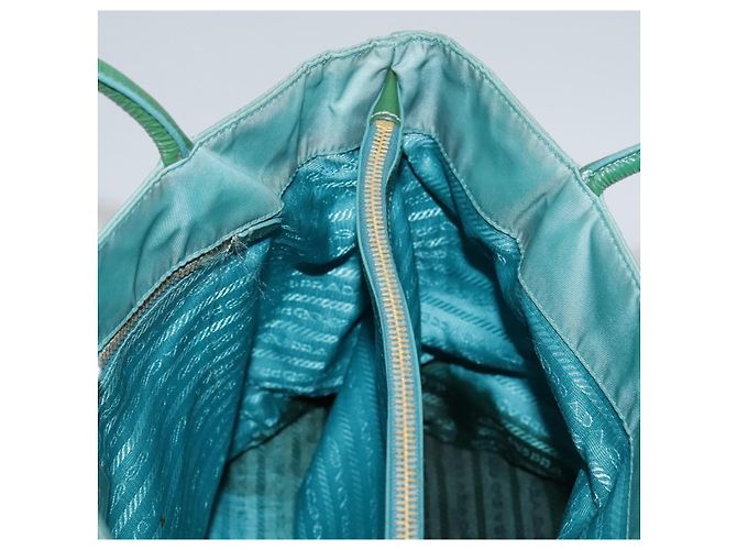 PRADA Borsa Tote Nylon Blu Oro Auth mr916 D'oro - vista 20