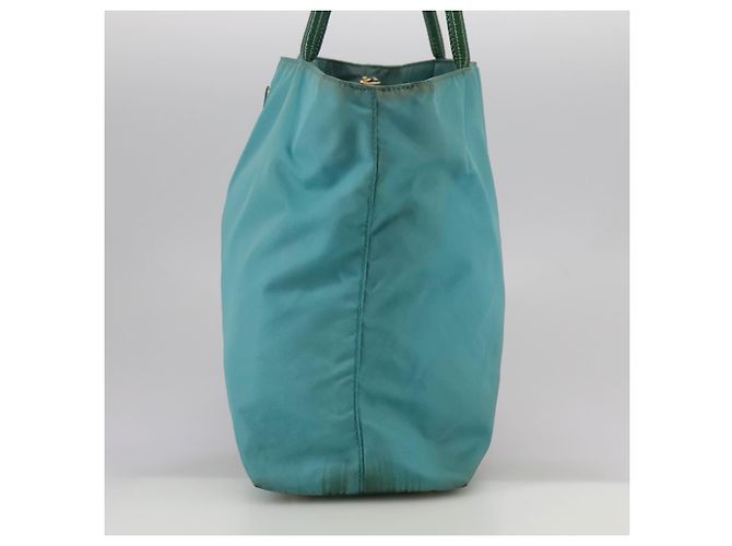 PRADA Borsa Tote Nylon Blu Oro Auth mr916 D'oro - vista 3