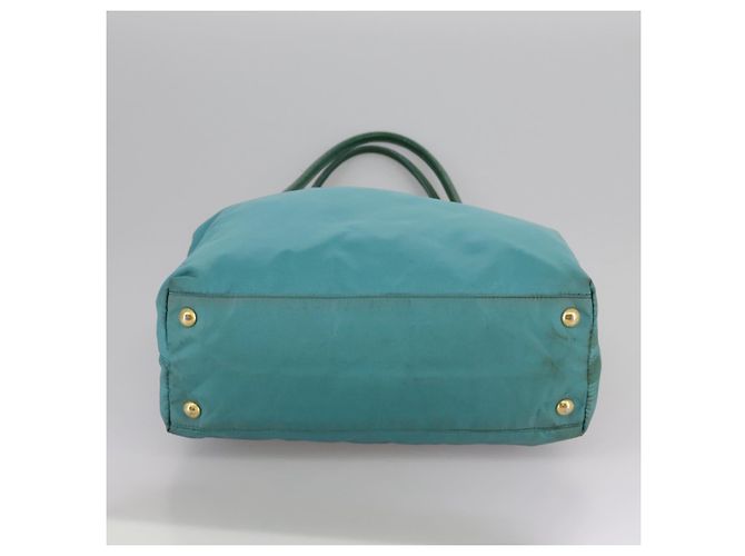 PRADA Borsa Tote Nylon Blu Oro Auth mr916 D'oro - vista 5