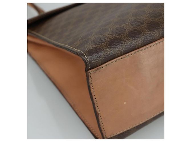 Céline Borsa a mano in tela Macadam CELINE in pelle PVC 2 vie marrone Auth bs21088 - vista 14