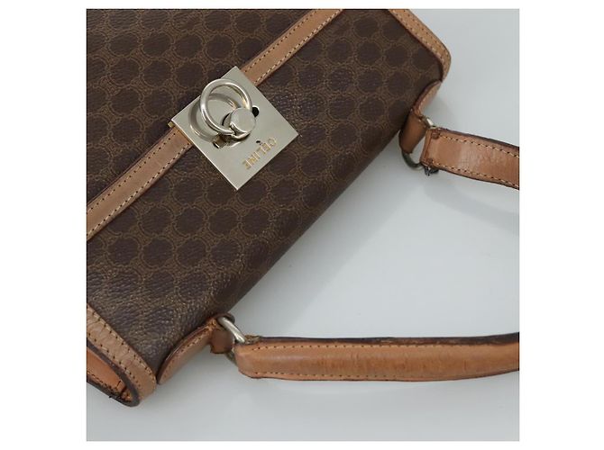 Céline Borsa a mano in tela Macadam CELINE in pelle PVC 2 vie marrone Auth bs21088 - vista 6