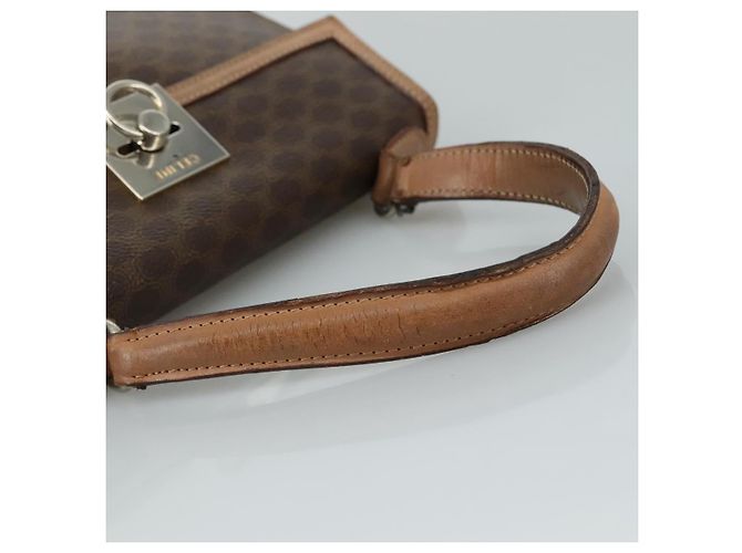 Céline Borsa a mano in tela Macadam CELINE in pelle PVC 2 vie marrone Auth bs21088 - vista 7