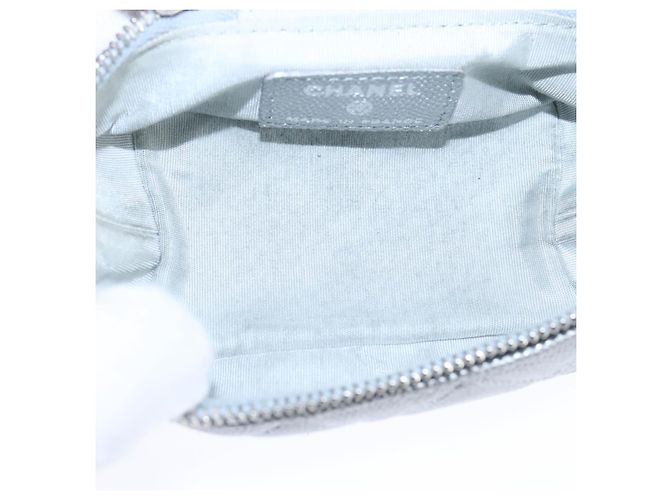 CHANEL Borsa Matelassé in Pelle Caviar 2way Argento CC Auth bs21131 - vista 10