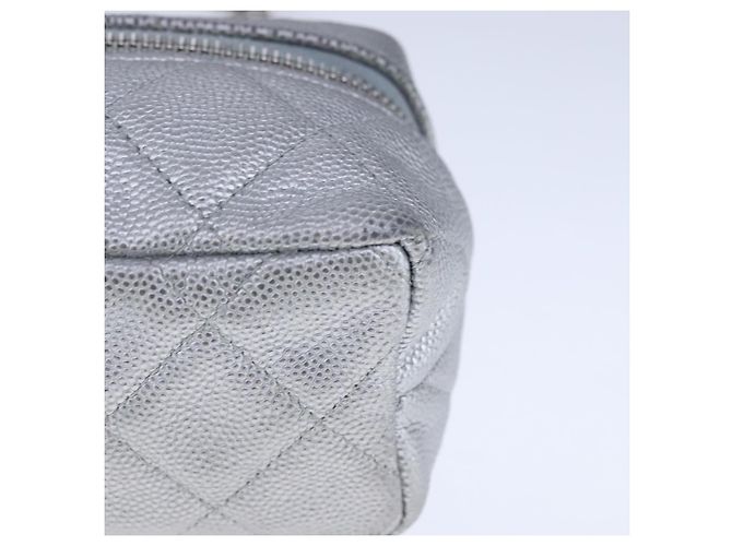 CHANEL Borsa Matelassé in Pelle Caviar 2way Argento CC Auth bs21131 - vista 16