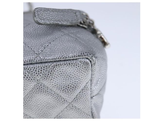 CHANEL Borsa Matelassé in Pelle Caviar 2way Argento CC Auth bs21131 - vista 18