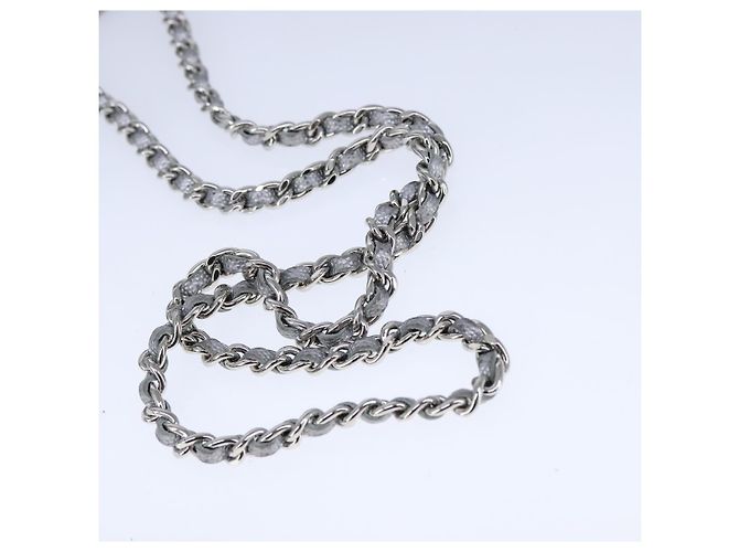 CHANEL Borsa Matelassé in Pelle Caviar 2way Argento CC Auth bs21131 - vista 8