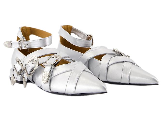Bailarinas Aj926 - Toga Pulla - Cuero - Plata Metálico - vista 2