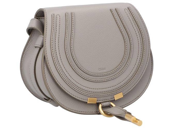 Bolsa Chloé Marcie Small Saddle Cinza - vista 2