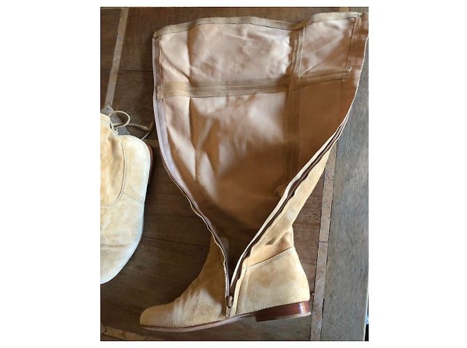 Autre Marque Botas altas de ante beige dorado TURZI - vista 12