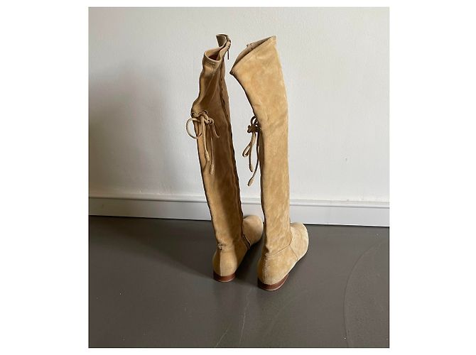 Autre Marque Botas altas de ante beige dorado TURZI - vista 18