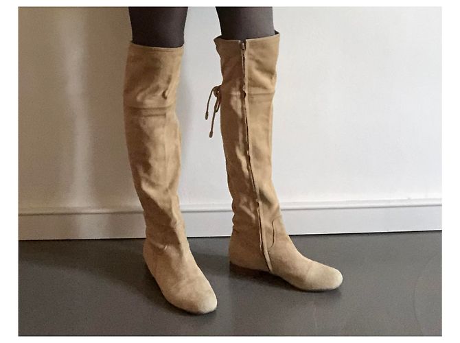 Autre Marque Botas altas de ante beige dorado TURZI - vista 5