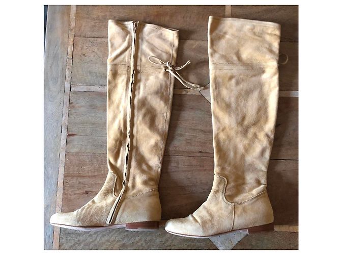 Autre Marque Botas altas de ante beige dorado TURZI - vista 6