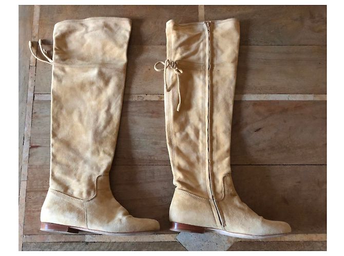 Autre Marque Botas altas de ante beige dorado TURZI - vista 9
