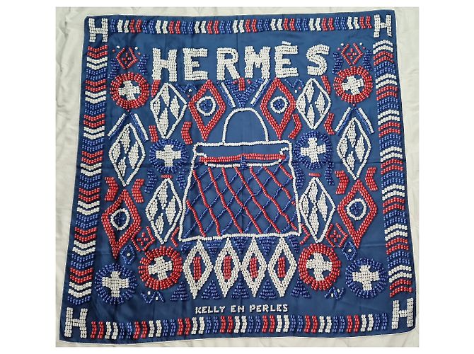 Kelly bufanda gigante de hermès 140 perlas Azul - vista 4