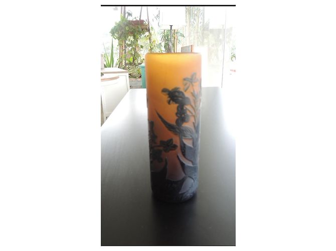 Autre Marque Emile Galle Art Deco Glass Vase Brown - view 2