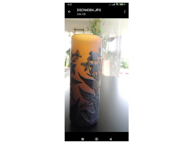 Autre Marque Emile Galle Art Deco Glass Vase Brown - view 3
