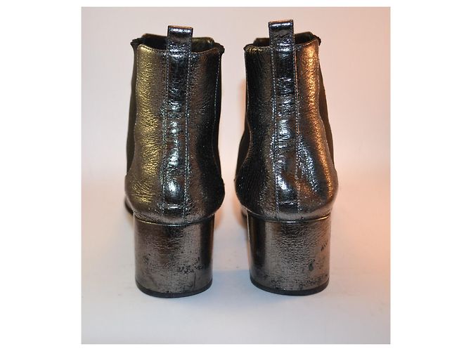 Saint Laurent Rock 40 Chelsea Boots Silber Leder - Ansicht 4