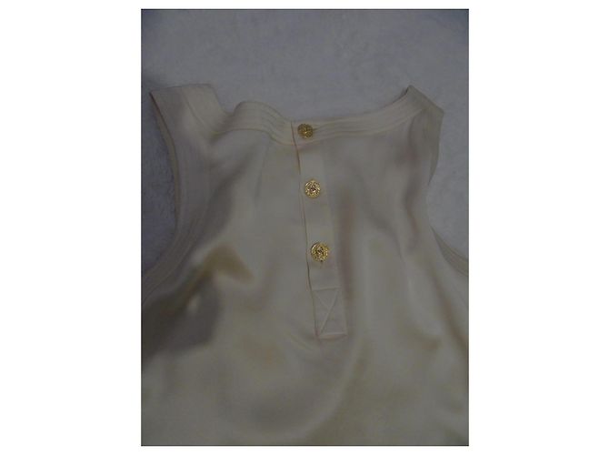Top de seda Chanel crema Crudo - vista 15