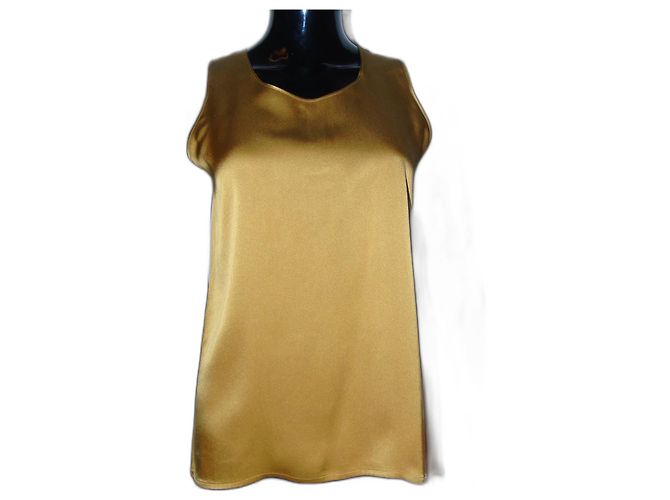 Top de seda Chanel dorado - vista 5