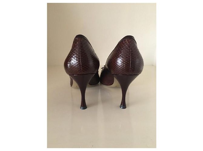 Sapatos de Salto Dolce & Gabbana Marrom Escuro Couro Castanho escuro - vista 3
