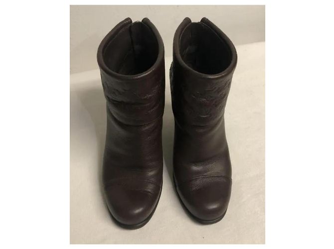 Botines Louis Vuitton de piel marrón Castaño - vista 5